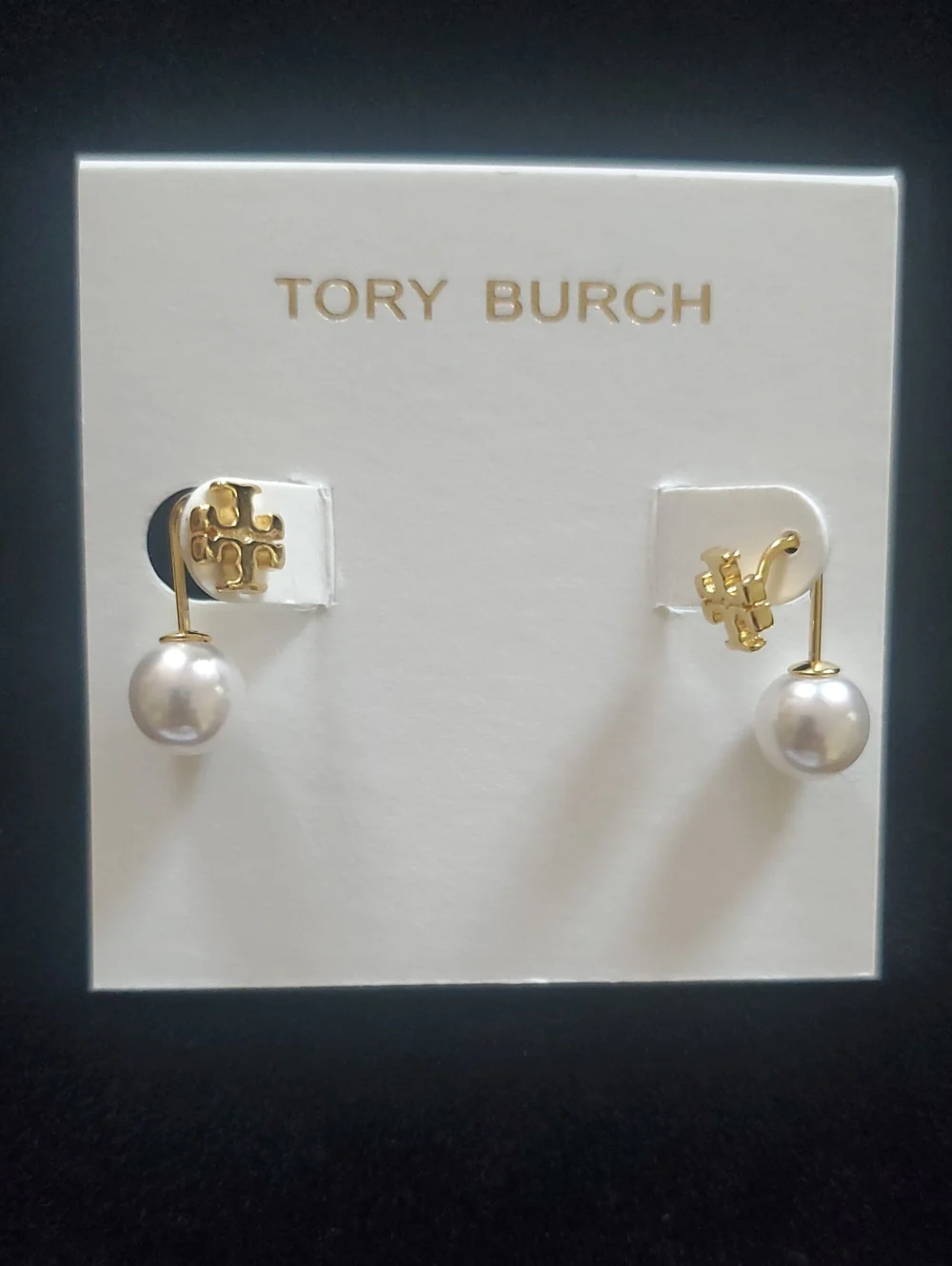 Tory Burch Faux Pearl Front/Back Earrings